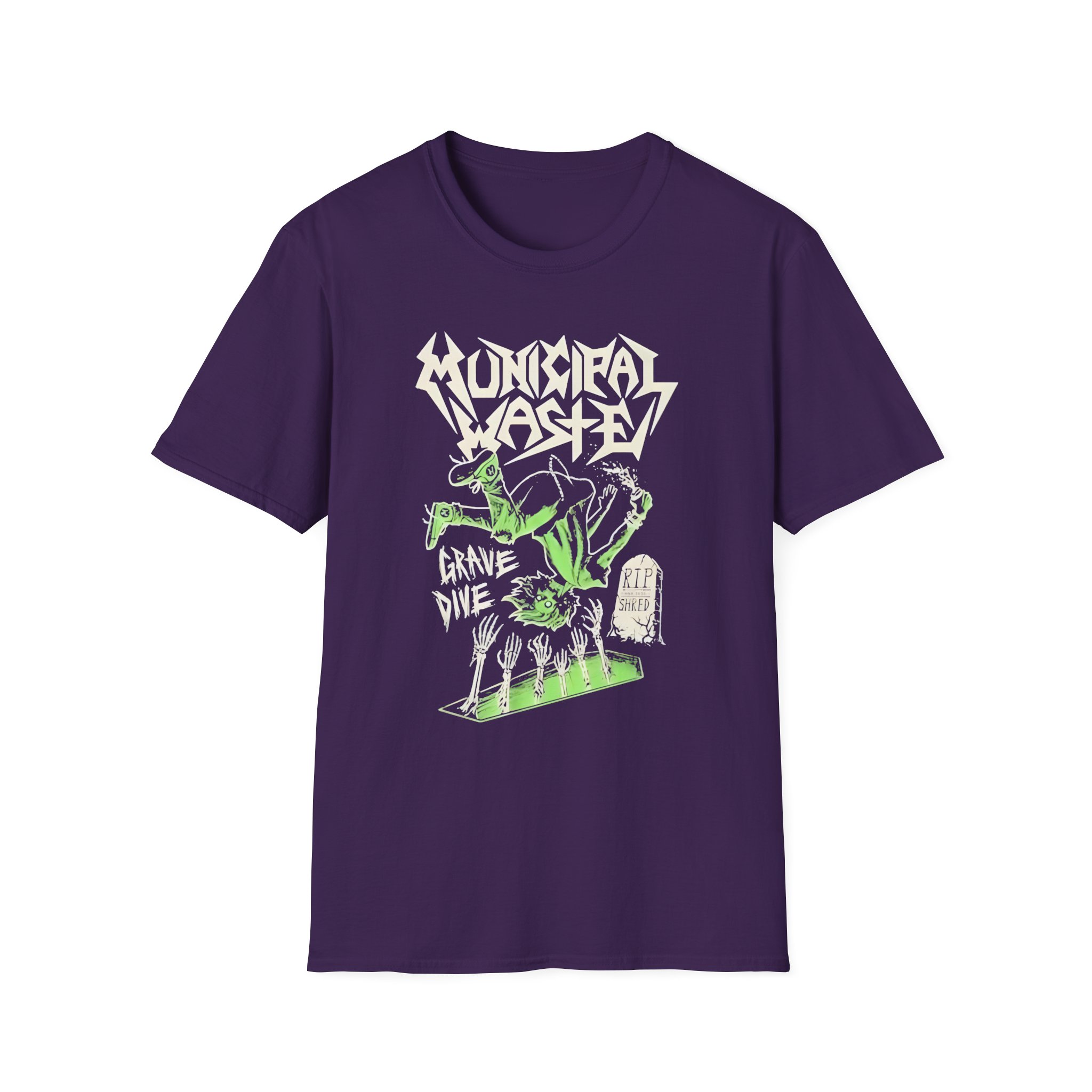 Municipal Waste Glow Grave Dive Unisex Softstyle T-Shirt