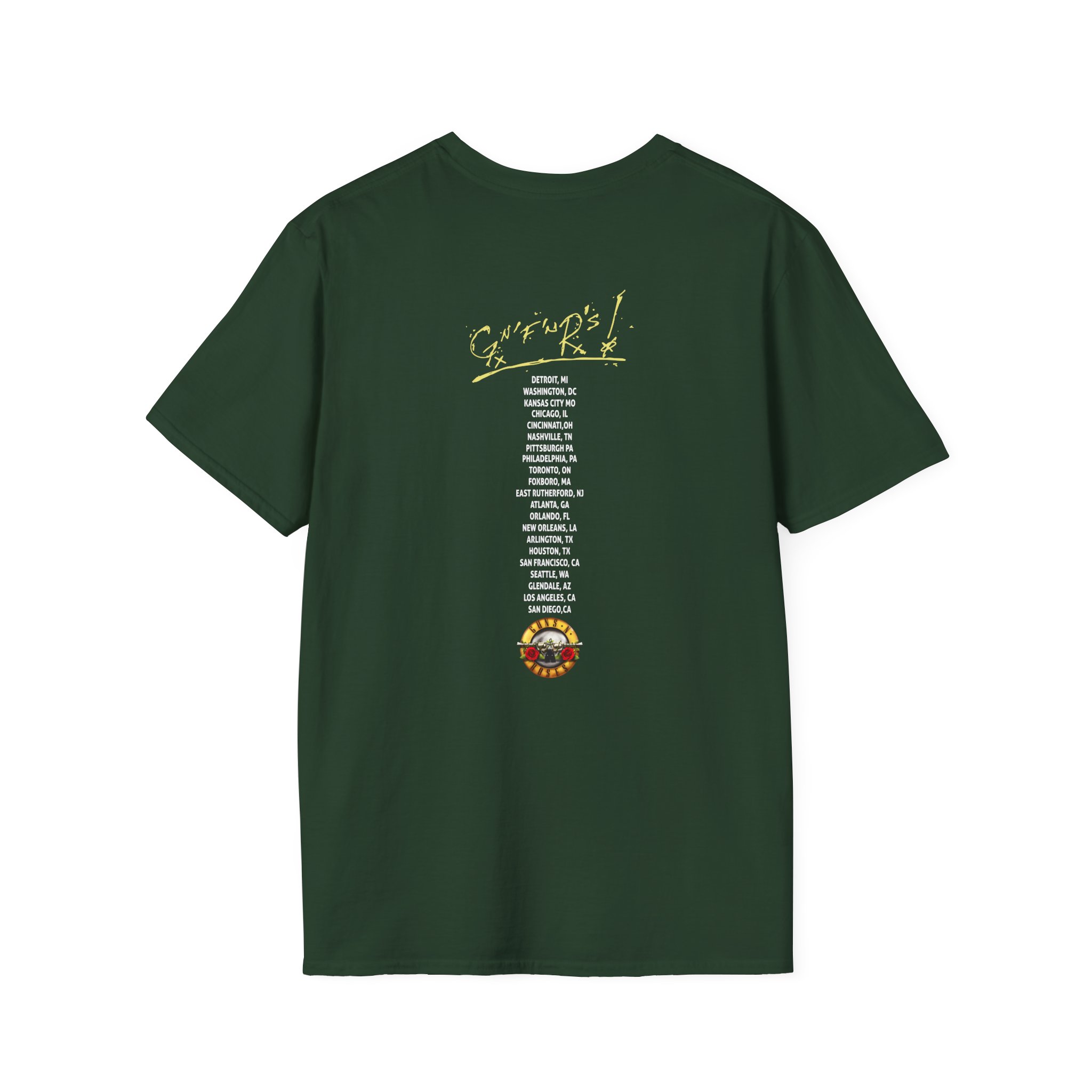 Guns N Roses Bullet Seal Tour Unisex Softstyle T-Shirt