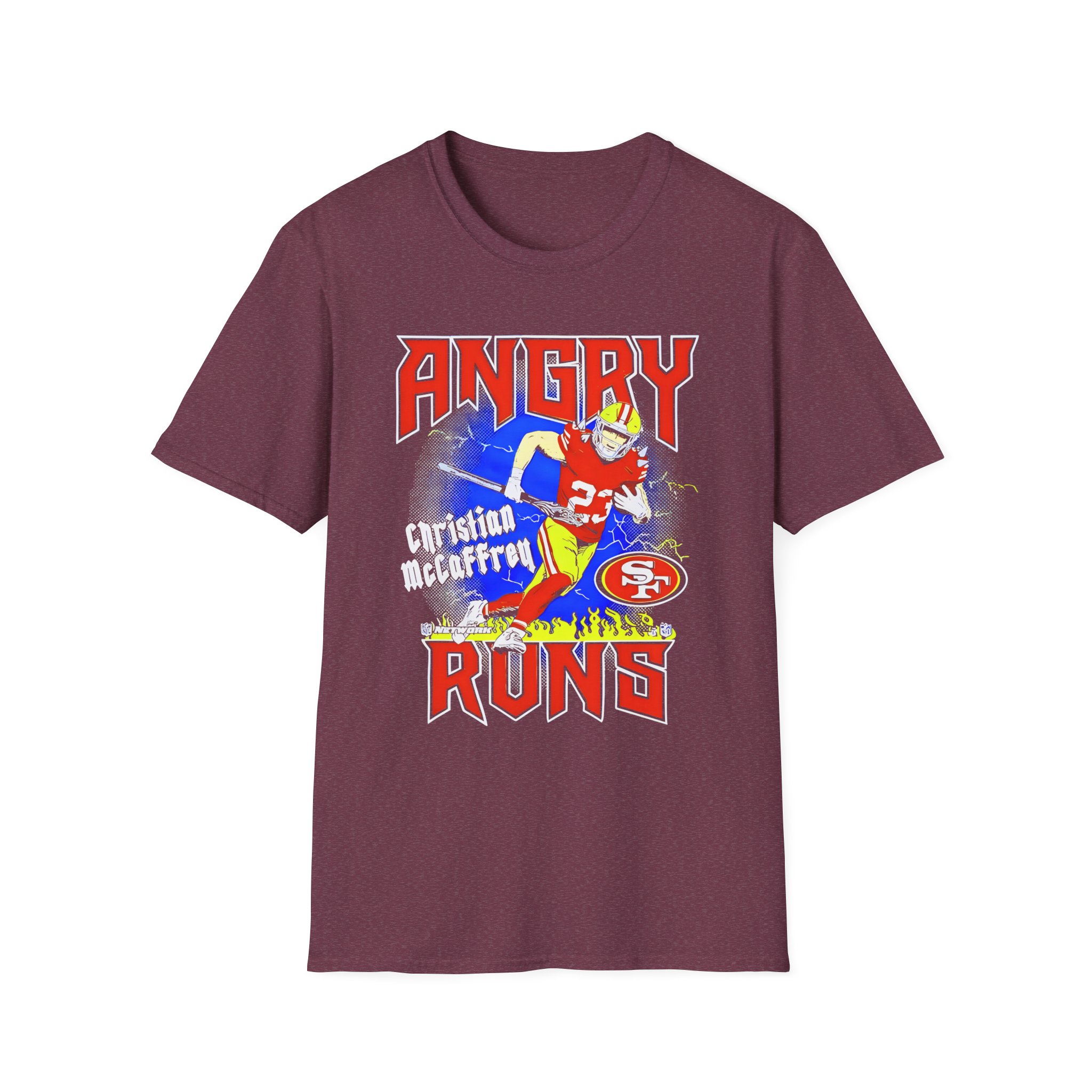 Christian Mccaffrey Angry Runs Unisex Softstyle T-Shirt