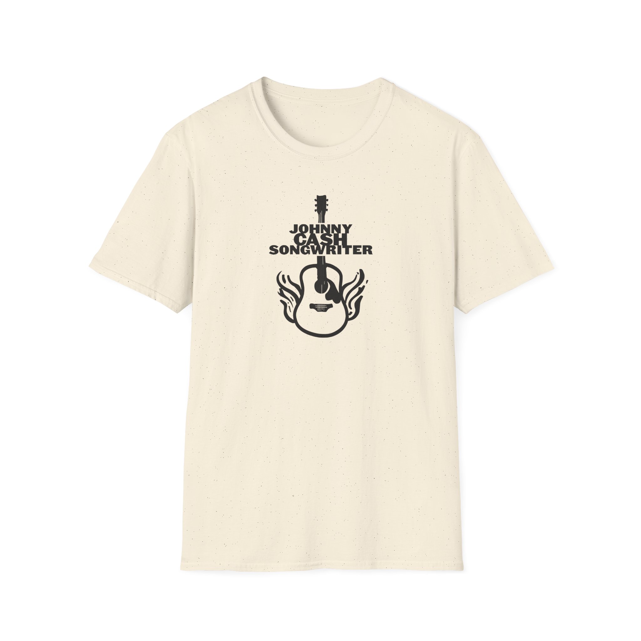 Johnny Cash Flaming Guitar Unisex Softstyle T-Shirt