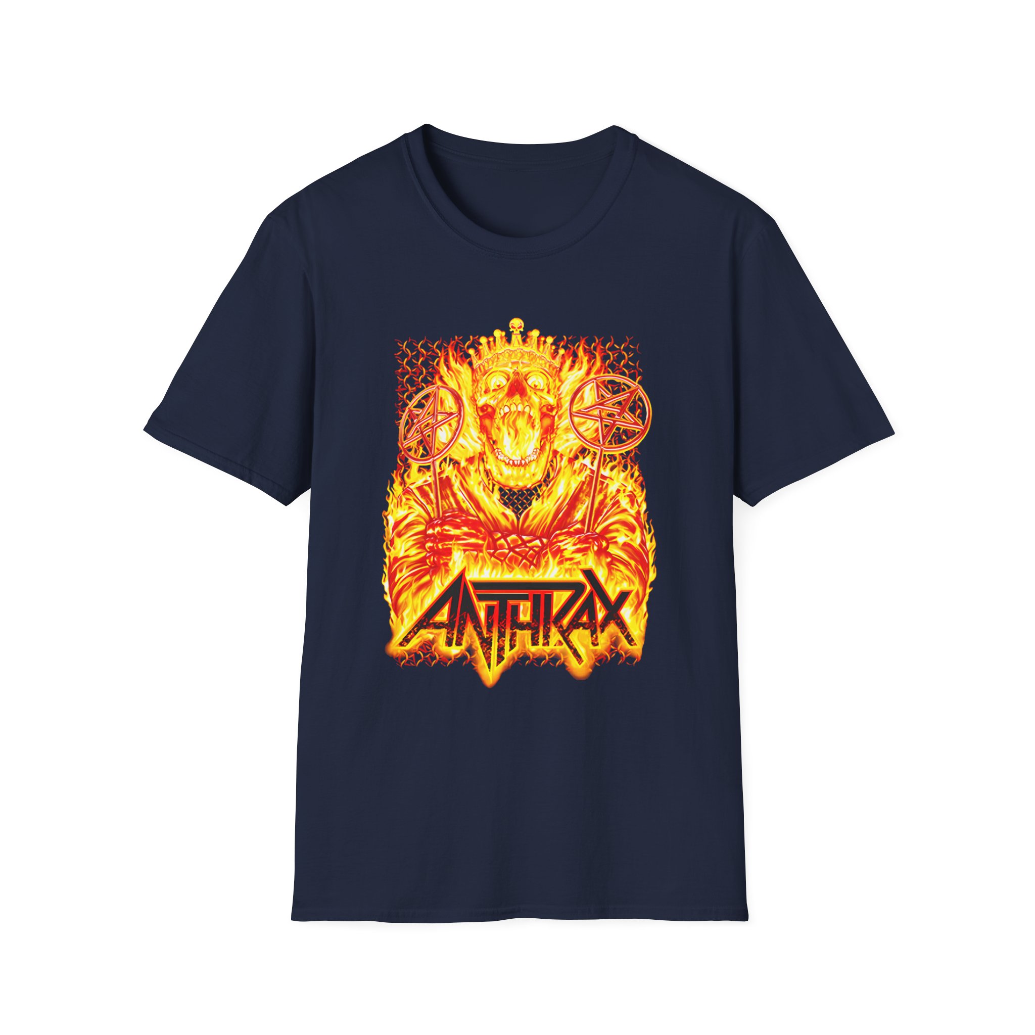 Anthrax Black Flames Unisex Softstyle T-Shirt