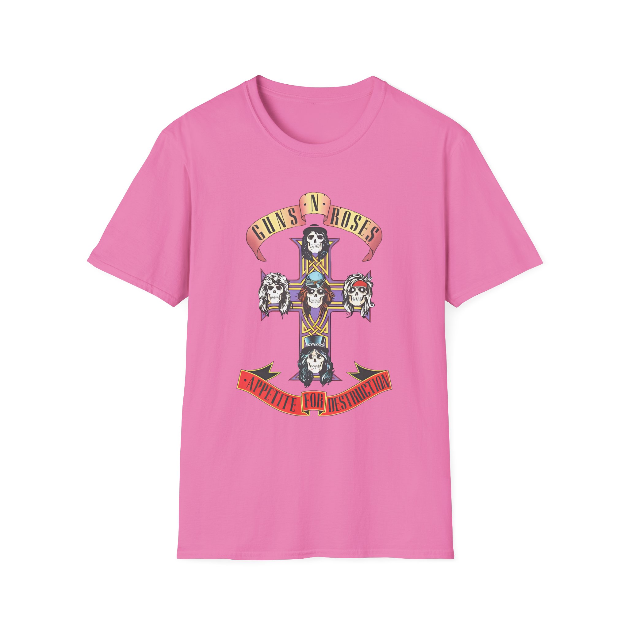 Guns N Roses Cross Grey Tour Unisex Softstyle T-Shirt