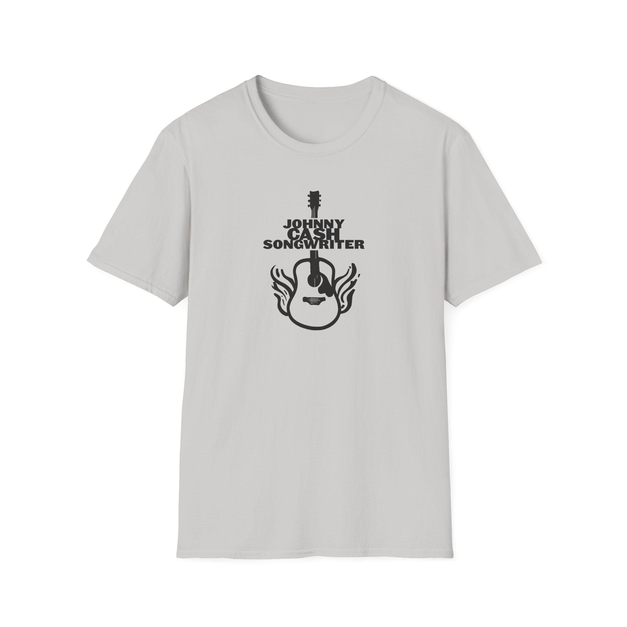 Johnny Cash Flaming Guitar Unisex Softstyle T-Shirt