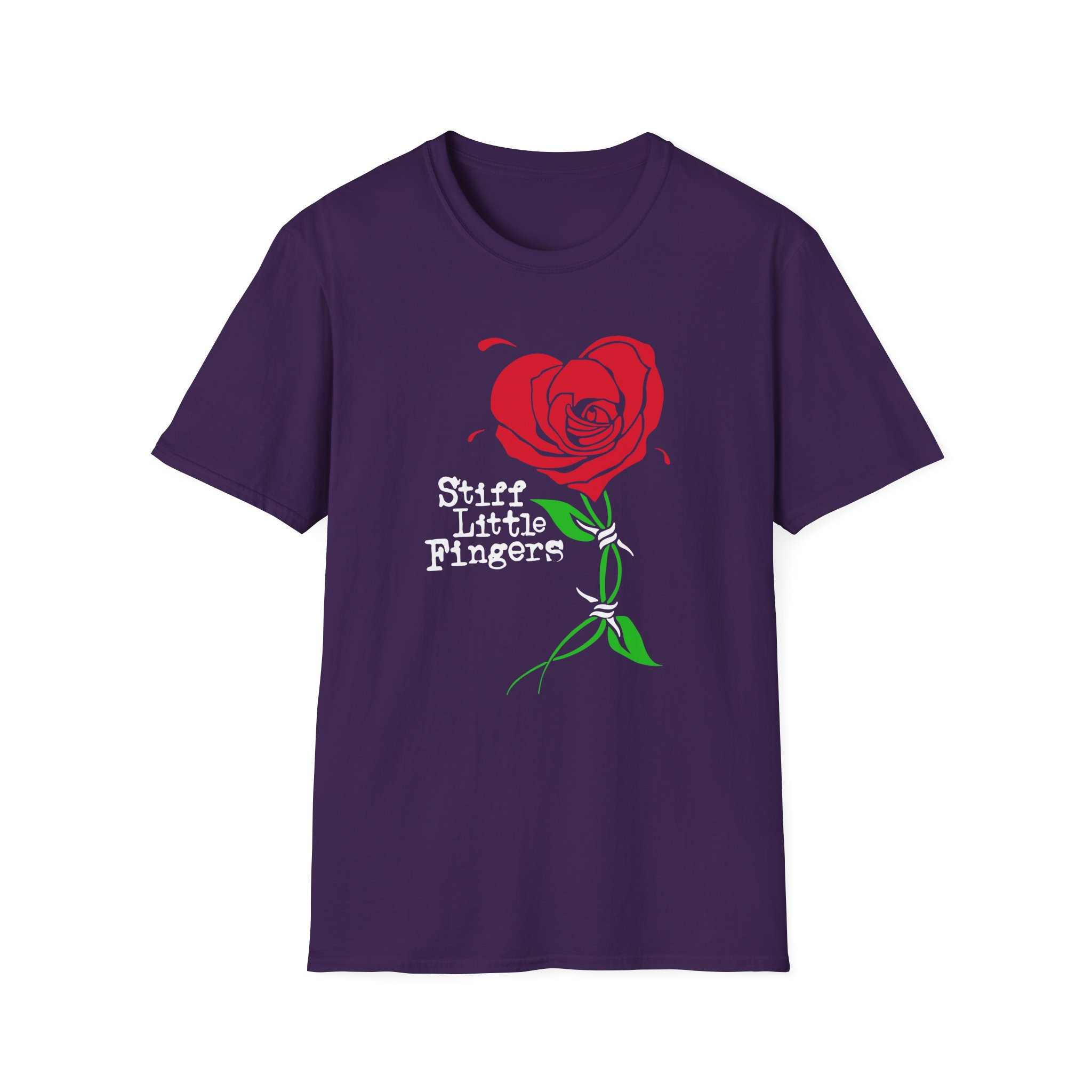 Stiff Little Fingers Barbed Rose Unisex Softstyle T-Shirt