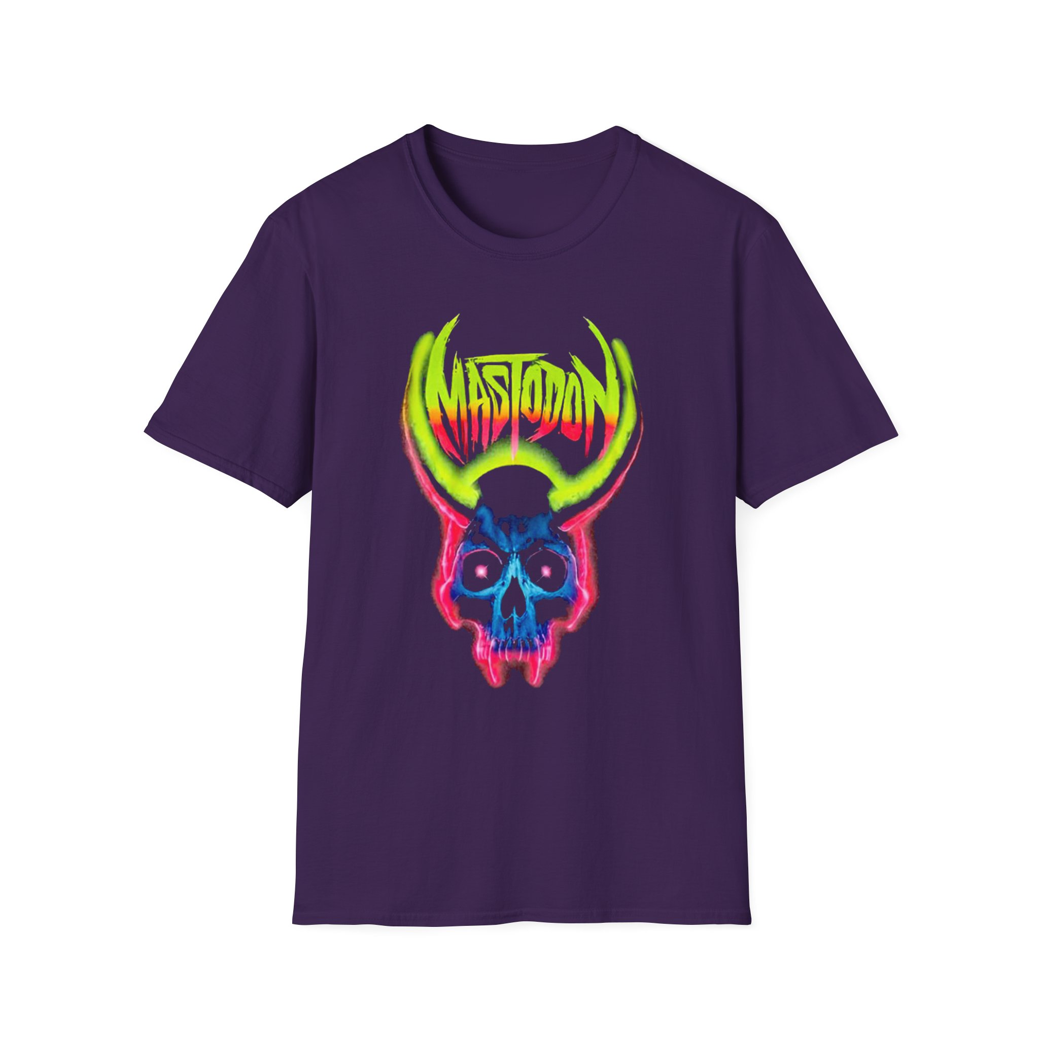 Mastodon Artist Series Cjk Neon Skull Unisex Softstyle T-Shirt