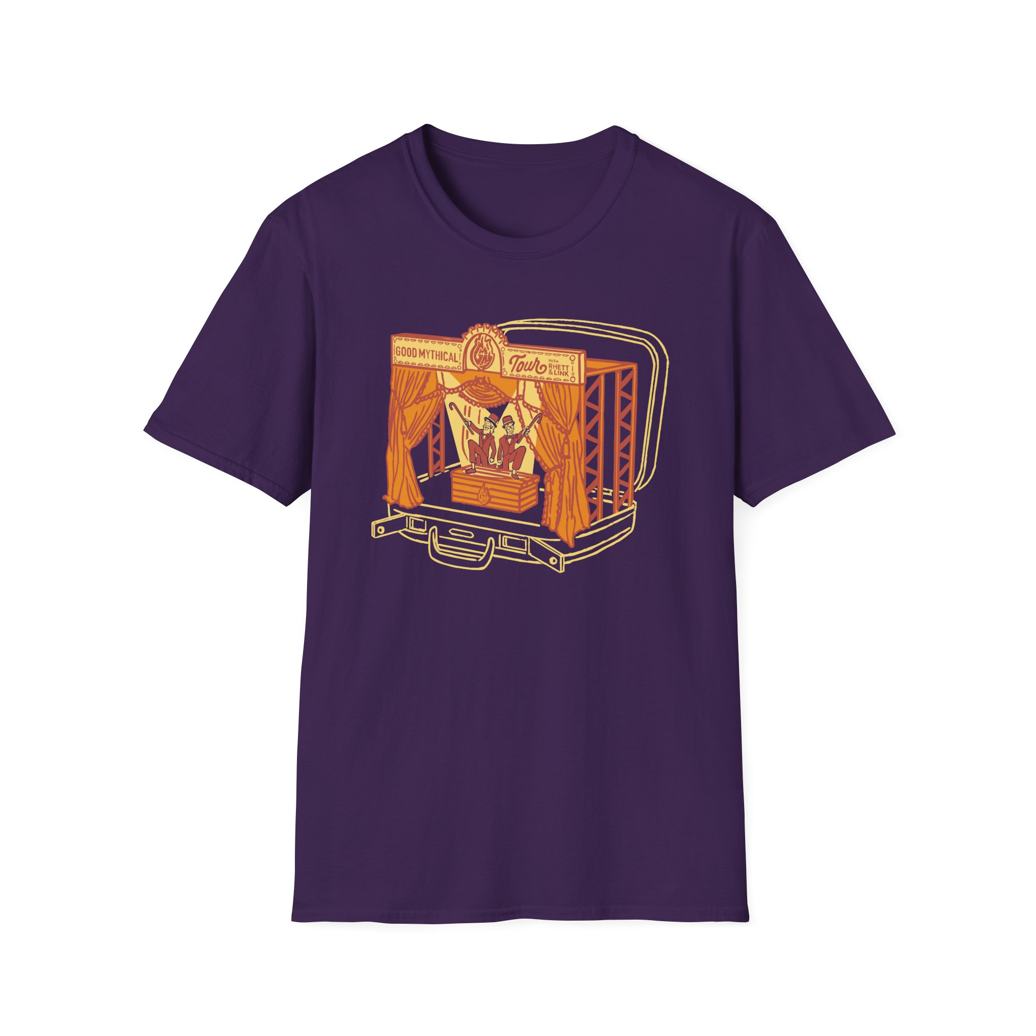 Good Mythical Morning Tour Stage in a Suitcase unisex softstyle t-shirt