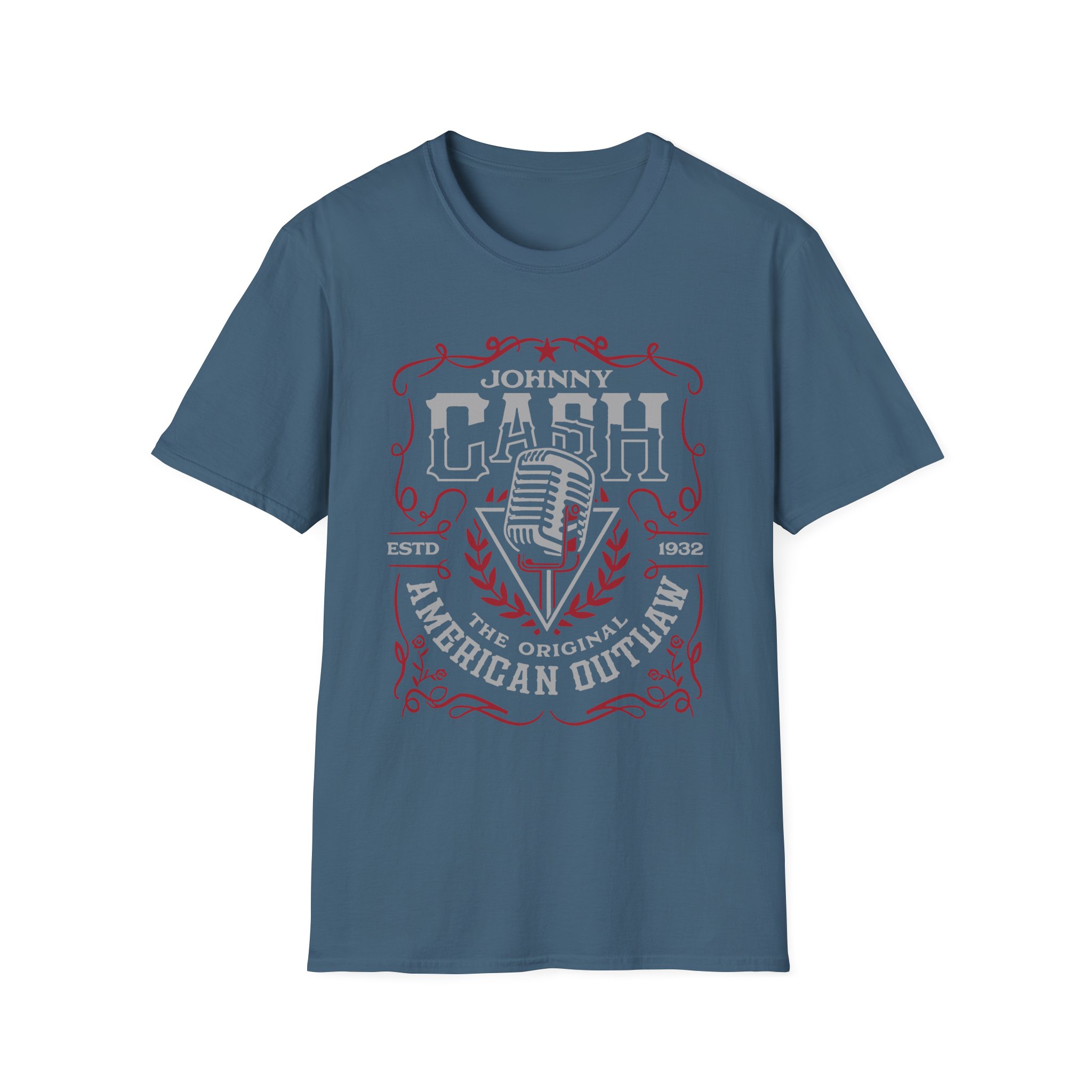 Johnny Cash American Outlaw Microphone unisex softstyle t-shirt