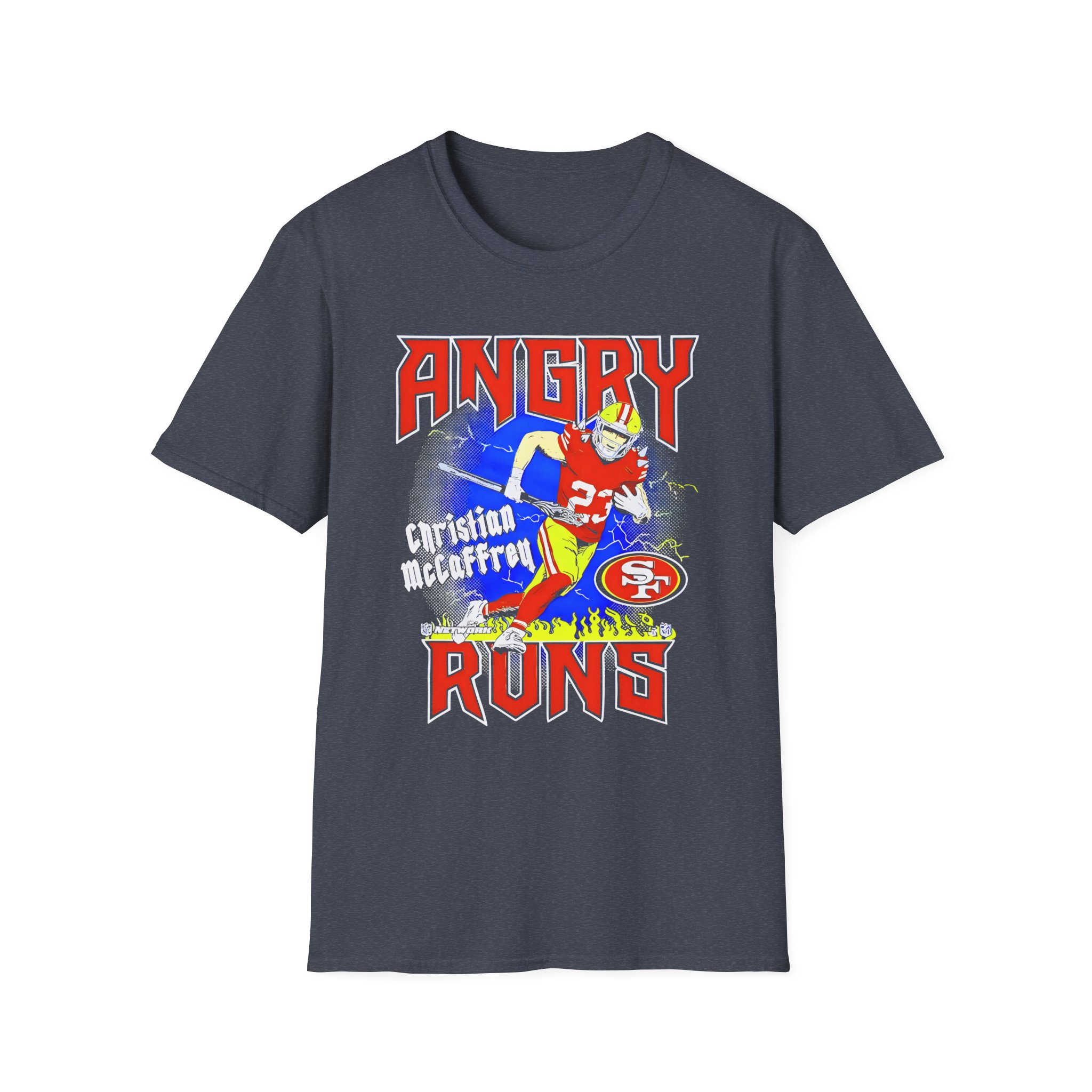 Christian Mccaffrey Angry Runs Unisex Softstyle T-Shirt
