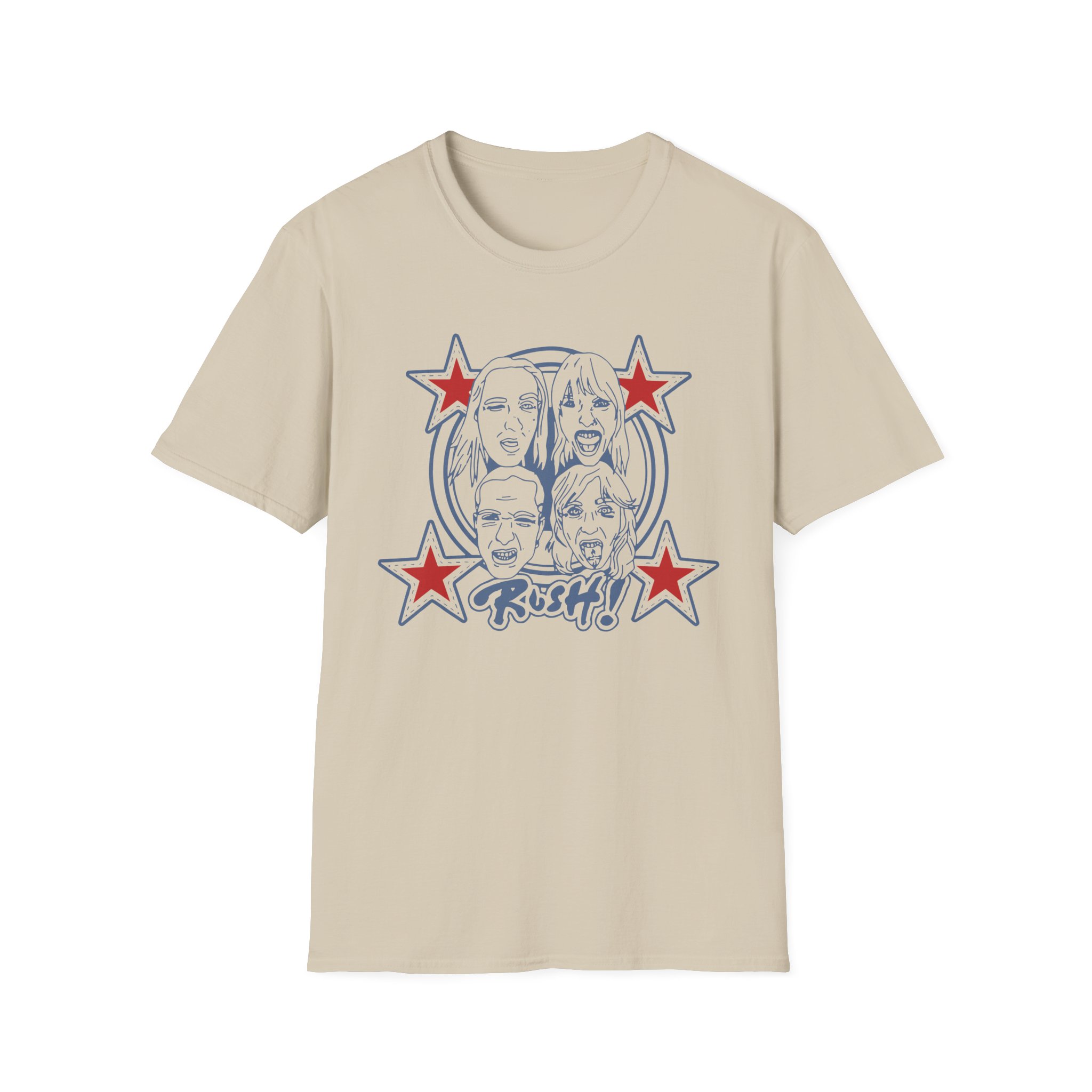 Maneskin RUSH! Faces & Red Starz Unisex Softstyle T-Shirt