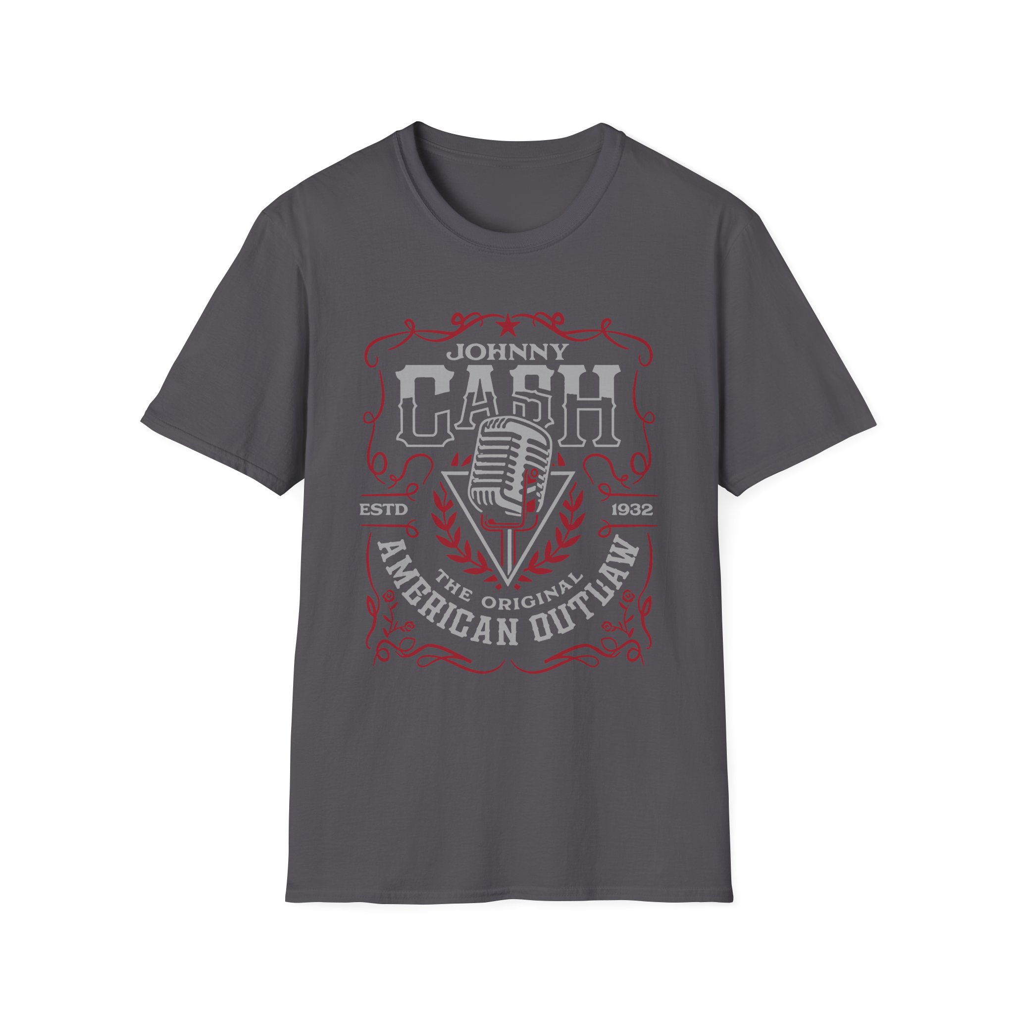 Johnny Cash American Outlaw Microphone unisex softstyle t-shirt
